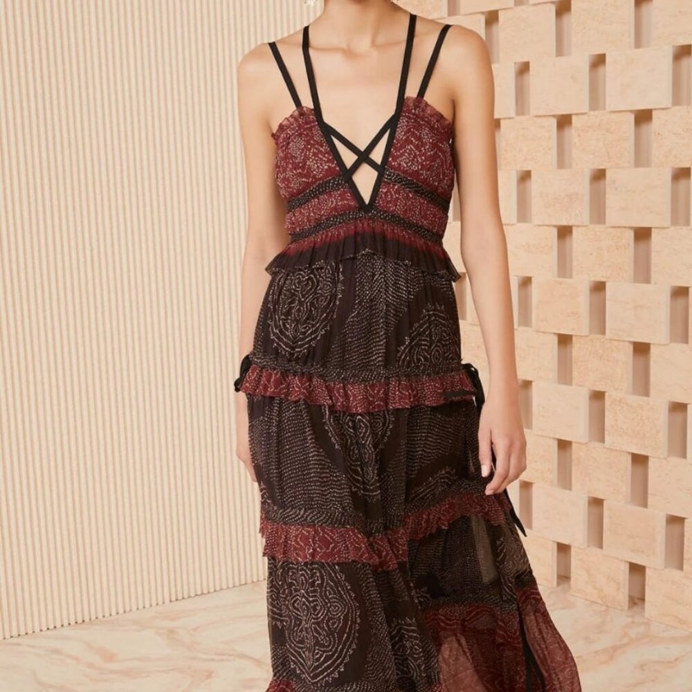 NWOT ULLA JOHNSON Agathe Maxi Dress Gown in Garnet S $1,195
